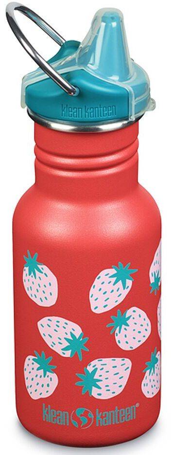ΠΑΓΟΥΡΙ KLEAN KANTEEN KID CLASSIC NARROW WITH SIPPY CAP CORAL STRAWBERRIES ΚΟΚΚΙΝΟ (355 ML) KLEAN KANTEEN