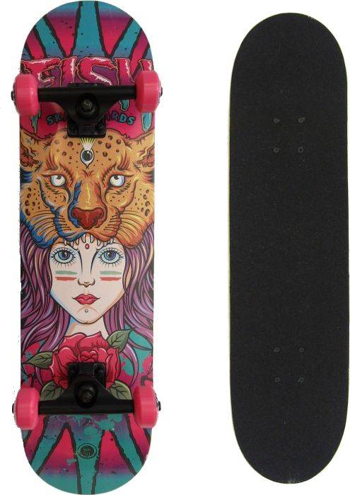 SKATEBOARD FISH LION LADY 31"