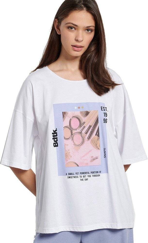 BODYTALK ΜΠΛΟΥΖΑ BODYTALK MAKE UP OVERSIZED T-SHIRT ΛΕΥΚΗ