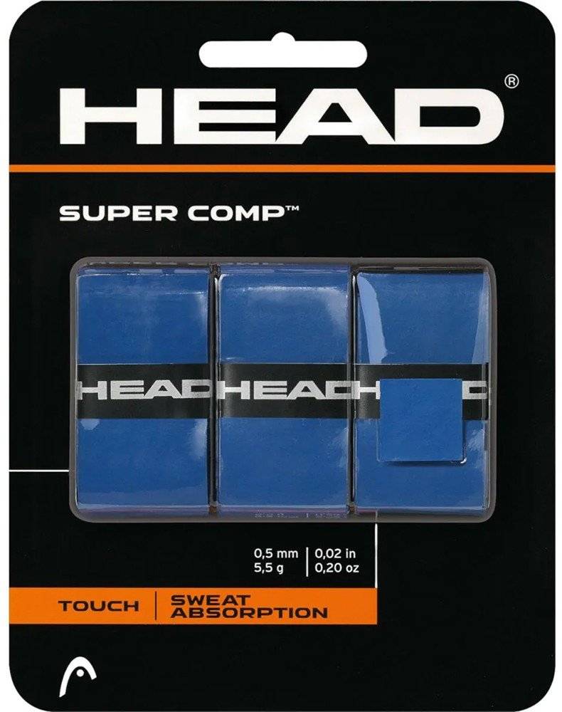 ΓΚΡΙΠ HEAD SUPER COMP TENNIS OVERGRIPS ΜΠΛΕ (3ΤΜΧ)