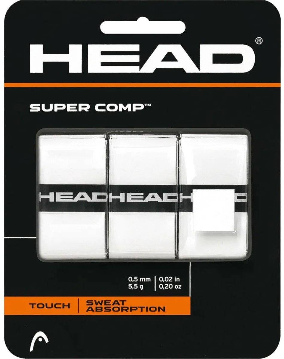 ΓΚΡΙΠ HEAD SUPER COMP TENNIS OVERGRIPS ΛΕΥΚΑ (3ΤΜΧ) HEAD