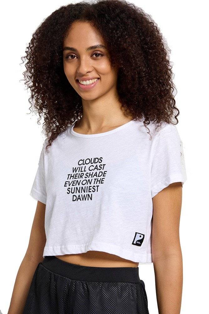 BODYTALK ΜΠΛΟΥΖΑ BODYTALK CROPPED T-SHIRT ΛΕΥΚΗ