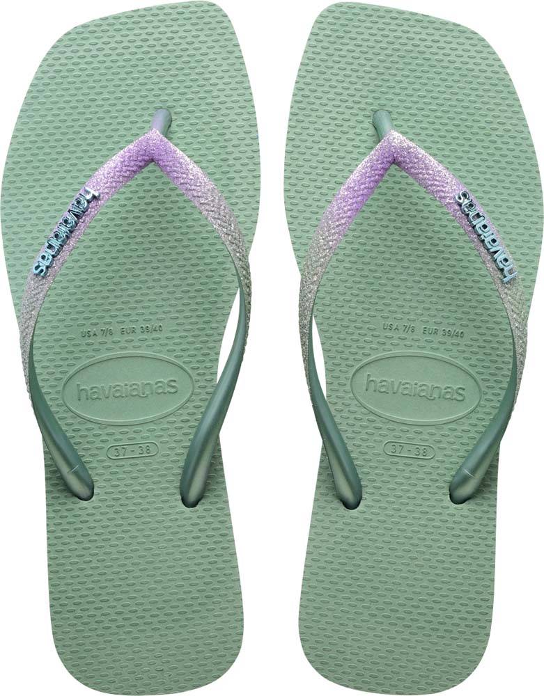 ΣΑΓΙΟΝΑΡΑ HAVAIANAS SLIM SQUARE GLITTER ΠΡΑΣΙΝΗ