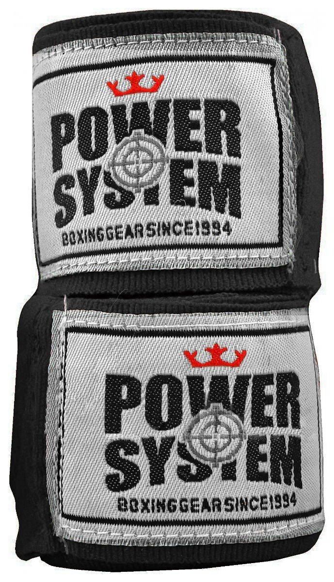 ΕΠΙΔΕΣΜΟΙ ΚΑΡΠΟΥ (ΖΕΥΓΑΡΙ) POWER SYSTEM PS-3404 BOXING WRAPS ΜΑΥΡΟΙ (400 CM) POWER SYSTEM