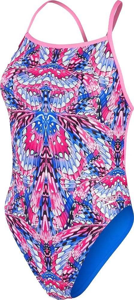 SPEEDO ΜΑΓΙΟ SPEEDO CLUB TRAINING PLACEMENT DIGITAL VBACK SWIMSUIT ΡΟΖ