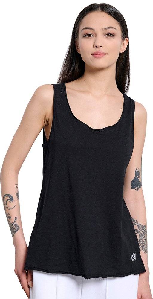 BODYTALK ΑΜΑΝΙΚΗ ΜΠΛΟΥΖΑ BODYTALK COTTON SLEEVELESS TOP ΜΑΥΡΗ