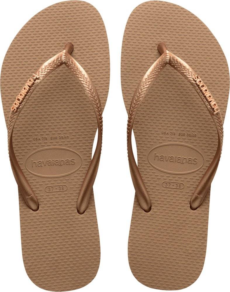 ΣΑΓΙΟΝΑΡΑ HAVAIANAS SLIM LOGO METALLIC ΡΟΖ/ΧΡΥΣΟ