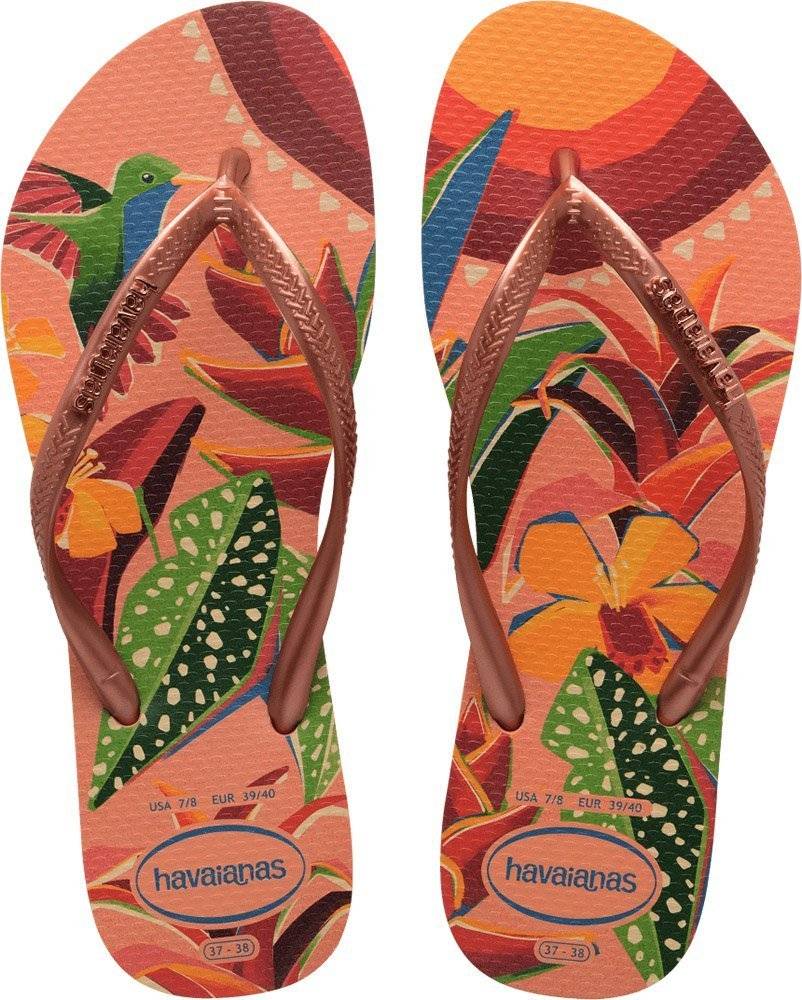 HAVAIANAS ΣΑΓΙΟΝΑΡΑ HAVAIANAS SLIM TROPICAL ΡΟΖ