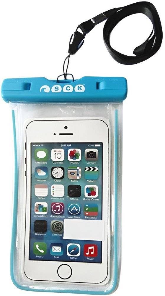 SCK ΑΔΙΑΒΡΟΧΗ ΘΗΚΗ ΚΙΝΗΤΩΝ 7" SCK ΓΑΛΑΖΙΑ (15.5 X 8 CM)