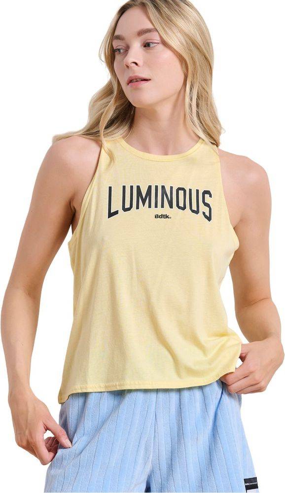 BODYTALK ΑΜΑΝΙΚΗ ΜΠΛΟΥΖΑ BODYTALK LUMINOUS SLEEVELESS TOP CROISE BACK ΚΙΤΡΙΝΗ