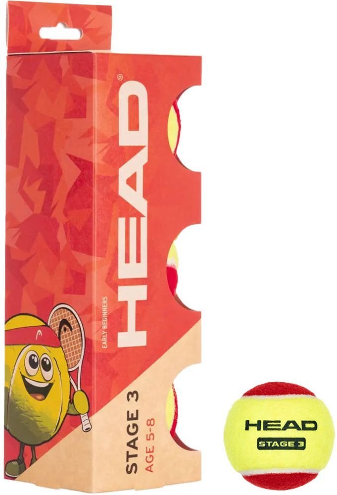 ΠΑΙΔΙΚΑ ΜΠΑΛΑΚΙΑ TENNIS HEAD HEAD STAGE 3 RED (3 ΤΜΧ) HEAD