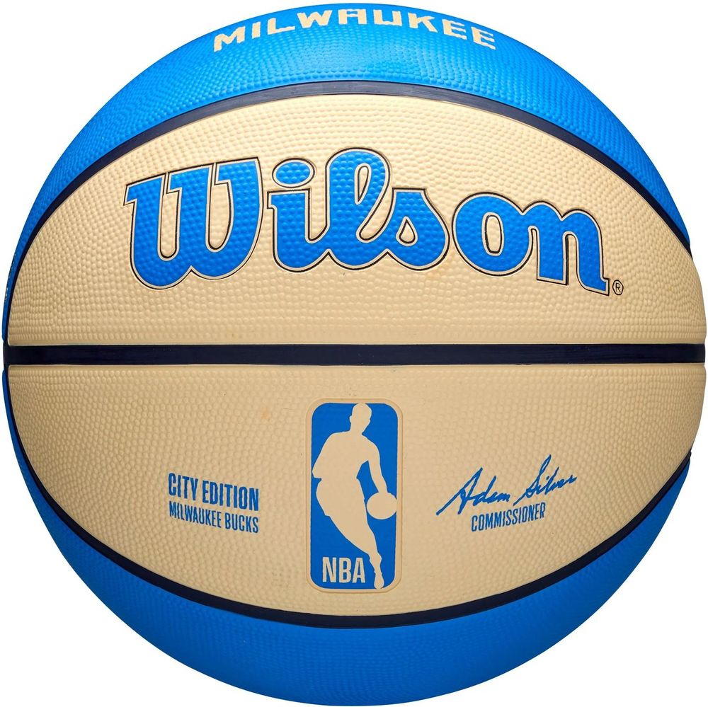 WILSON ΜΠΑΛΑ WILSON NBA TEAM CITY EDITION MILWAUKEE BUCKS ΜΠΛΕ/ΕΚΡΟΥ (7)