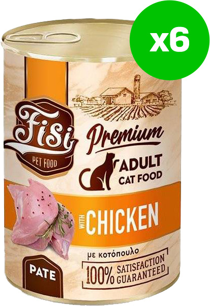 ΚΟΝΣΕΡΒΑ ΓΑΤΑΣ FISI ΚΟΤΟΠΟΥΛΟ ΠΑΤΕ (6ΤΜΧ X 400GR) CRAZY