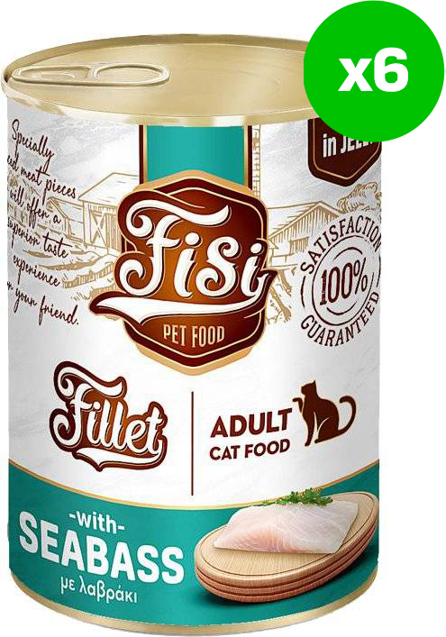 ΚΟΝΣΕΡΒΑ ΓΑΤΑΣ FISI ADULT ΛΑΥΡΑΚΙ ΣΕ ΖΕΛΕ (6ΤΜΧ X 400GR)