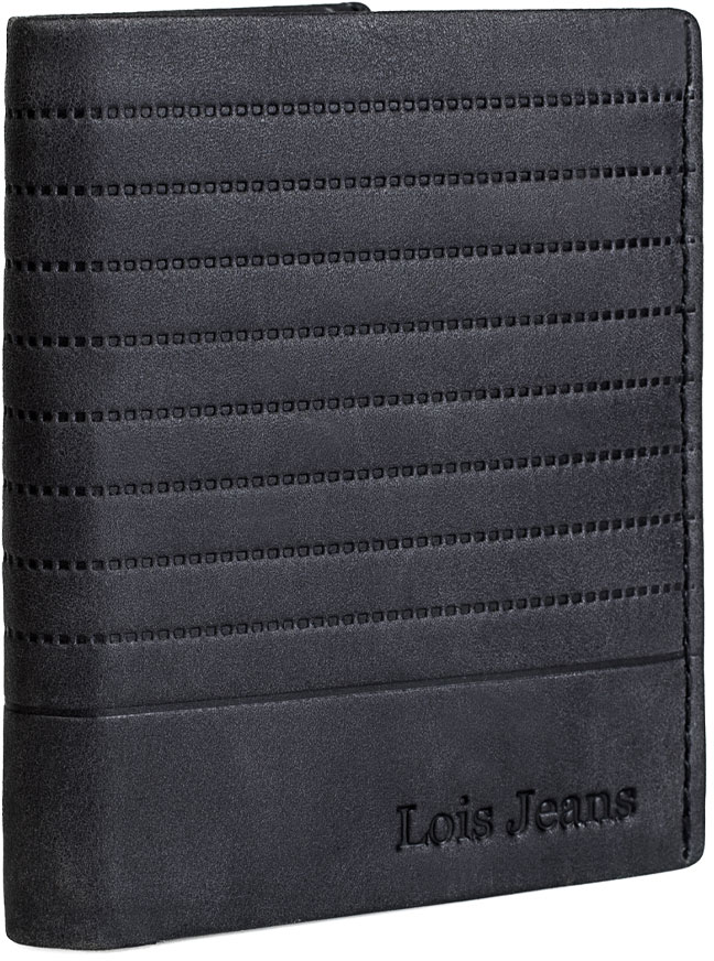 ΔΕΡΜΑΤΙΝΟ ΑΝΔΡΙΚΟ ΠΟΡΤΟΦΟΛΙ LOIS 202220-01 ΜΑΥΡΟ CRAZY