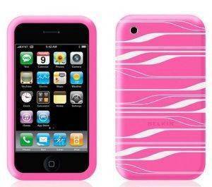 BELKIN SILICONE SLEEVE BRIGHT PINK / COOL GRAY IPHONE 3G