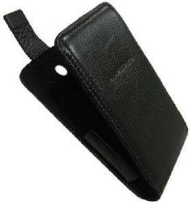 LEATHER FLIP CASE ANILINE BLACK  HTC DESIRE HD