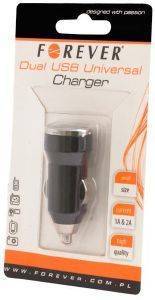 FOREVER UNIVERSAL CAR CHARGER USB 2IN1 1A/2A