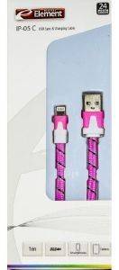 ELEMENT IP-05P CHARGING CABLE FOR IPHONE 5/6 1M PINK