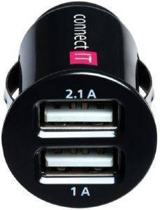 CONNECT IT CI-176 MINI USB CAR CHARGER DUAL 2.1A/1A BLACK