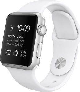 APPLE WATCH SPORT 38MM SILVER ALUMINUM CASE WITH WHITE SPORT BAND