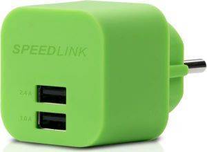 SPEEDLINK SL-7091-GN TRAVEL TURAX DUAL USB POWER ADAPTER 2.4/1 GREEN UNIVERSAL