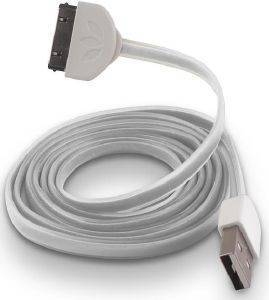 FOREVER USB CABLE FOR APPLE IPHONE 3/4 WHITE SILICONE FLAT BOX
