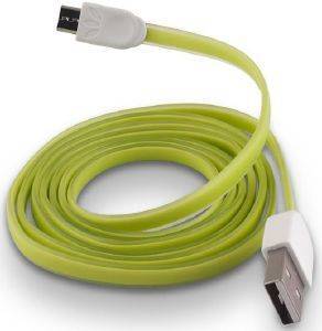 FOREVER MICRO USB CABLE GREEN SILICONE FLAT BOX
