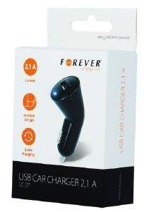 FOREVER USB CAR UNIVERSAL CHARGER CC07 2.1A BLACK
