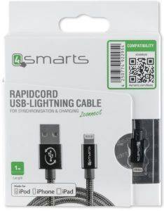 4SMARTS RAPIDCORD FLIPPLUG LIGHTNING DATA CABLE 1M BLACK