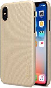 NILLKIN SUPER FROSTED SHIELD LOGO CUTOUT BACK COVER CASE FOR APPLE IPHONE X GOLD