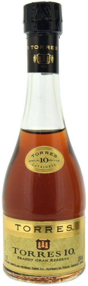 BRANDY TORRES 10 SOLERA GRAN RESERVA 50ML