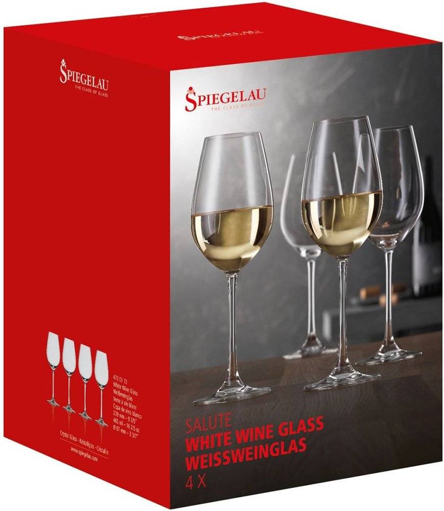 SPIEGELAU ΚΡΥΣΤΑΛΛΙΝΑ ΠΟΤΗΡΙΑ (4 ΤΜΧ) ΛΕΥΚΟΥ ΚΡΑΣΙΟΥ SPIEGELAU ΣΕΙΡΑ SALUTE 239MM 465ML (4720172)