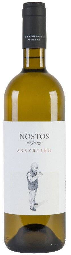 ΚΡΑΣΙ NOSTOS ASSYRTIKO ΟΙΝΟΠΟΙΙΑ ΜΑΝΟΥΣΑΚΗ 2022 ΛΕΥΚΟ 750ML