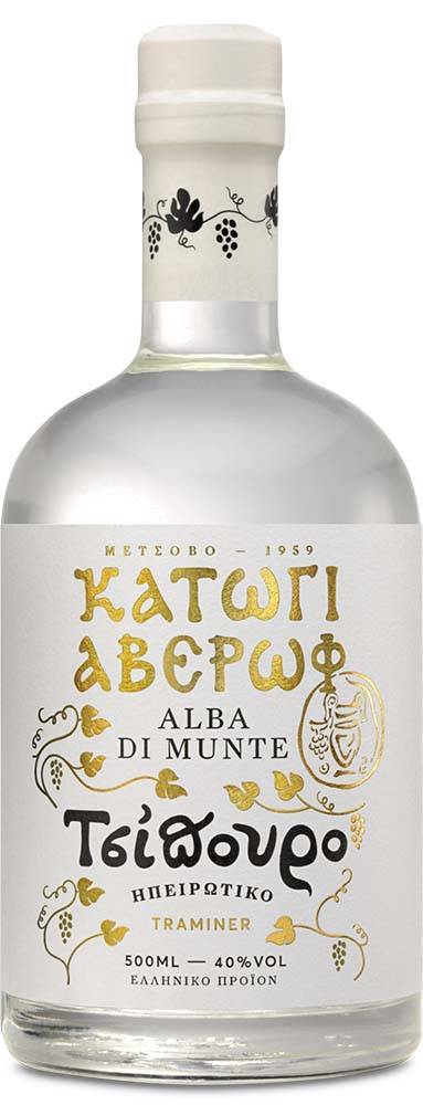 ΤΣΙΠΟΥΡΟ ΚΑΤΩΓΙ ΑΒΕΡΩΦ ALBA DI MUNTE TRAMINIER ΧΩΡΙΣ ΓΛΥΚΑΝΙΣΟ 40% 500ML ΟΙΝΟΠΟΙΕΙΟ ΚΑΤΩΓΙ ΑΒΕΡΩΦ