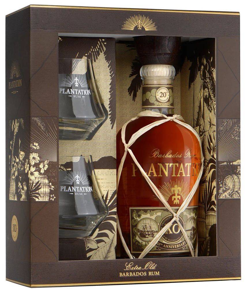 RUM PLANTATION X.O 20TH ANNIVERSARY 700ML ΣΥΣΚΕΥΑΣΙΑ ΜΕ 2 ΠΟΤΗΡΙΑ GIFT PACK