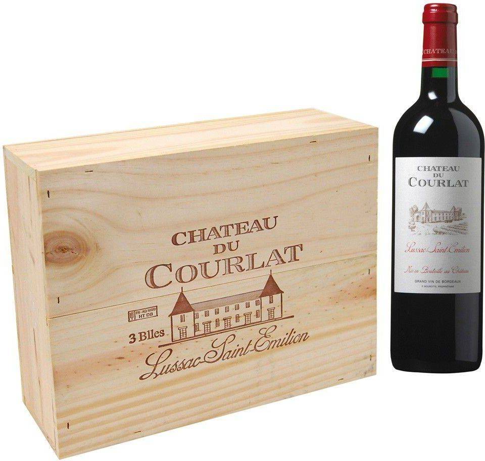 ΞΥΛΟΚΙΒΩΤΙΟ 3 ΦΙΑΛΩΝ ΚΡΑΣΙ CHATEAU DU COURLAT 2018 ΕΡΥΘΡΟ 750ML CHATEAU COURLAT