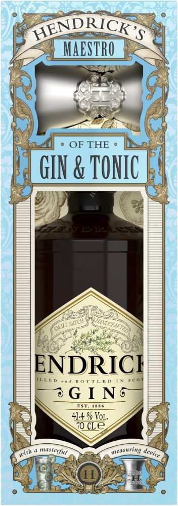 HENDRICKS GIN HENDRICK'S 700 ML ΣΕ ΣΥΣΚΕΥΑΣΙΑ ΔΩΡΟΥ ΜΕ ΜΕΖΟΥΡΑ GIN - TONIC