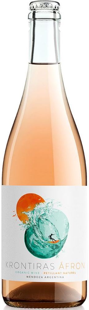 ΚΡΑΣΙ AFRON PET NAT BODEGAS KRONTIRAS (ΒΙΟ) 2023 ΡΟΖΕ 750ML
