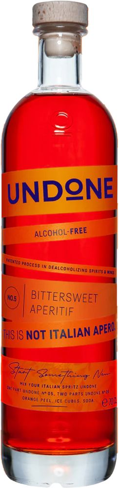 ΑΠΕΡΙΤΙΦ ΧΩΡΙΣ ΑΛΚΟΟΛ UNDONE NO 5 BITTERSWEET APERITIF NOT ITALIAN APERO 700ML