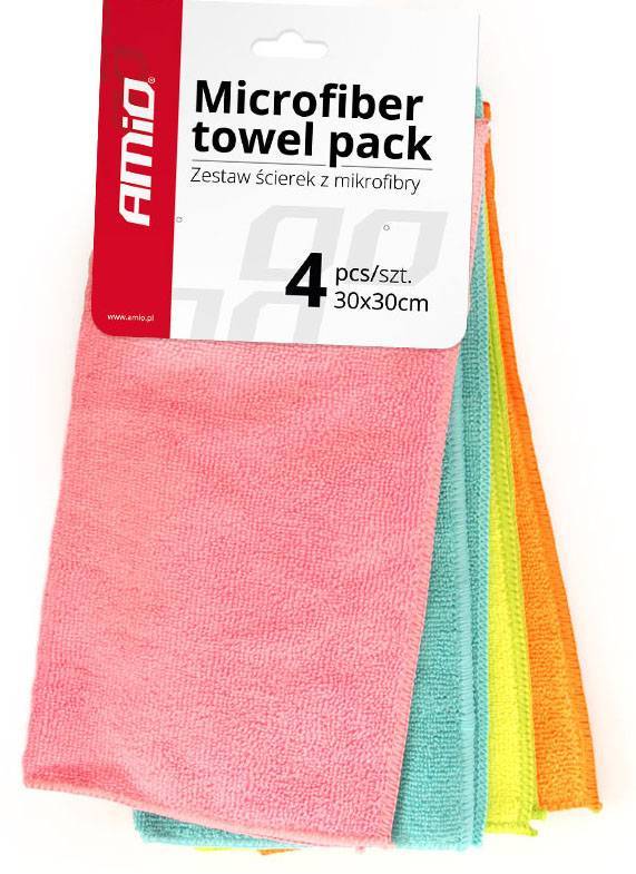 ΠΑΝΙΑ ΓΥΑΛΙΣΜΑΤΟΣ ΜΕ ΜΙΚΡΟΙΝΕΣ AMIO (MICROFIBER) CWASH-02 30X30CM (ΧΡΩΜΑΤΙΣΤΑ) -4 ΤΕΜ (01046)