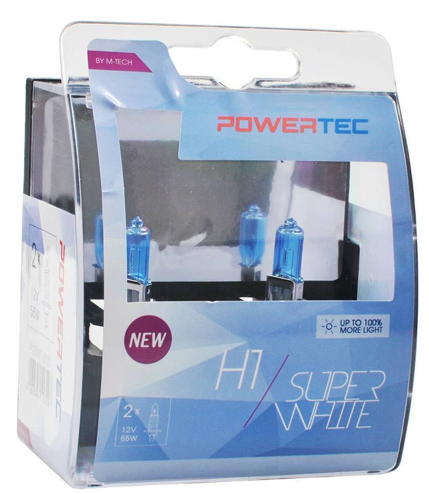 H1 12V 55W 3.450K P14.5 POWERTECK SUPERWHITE 2ΤΕΜ.