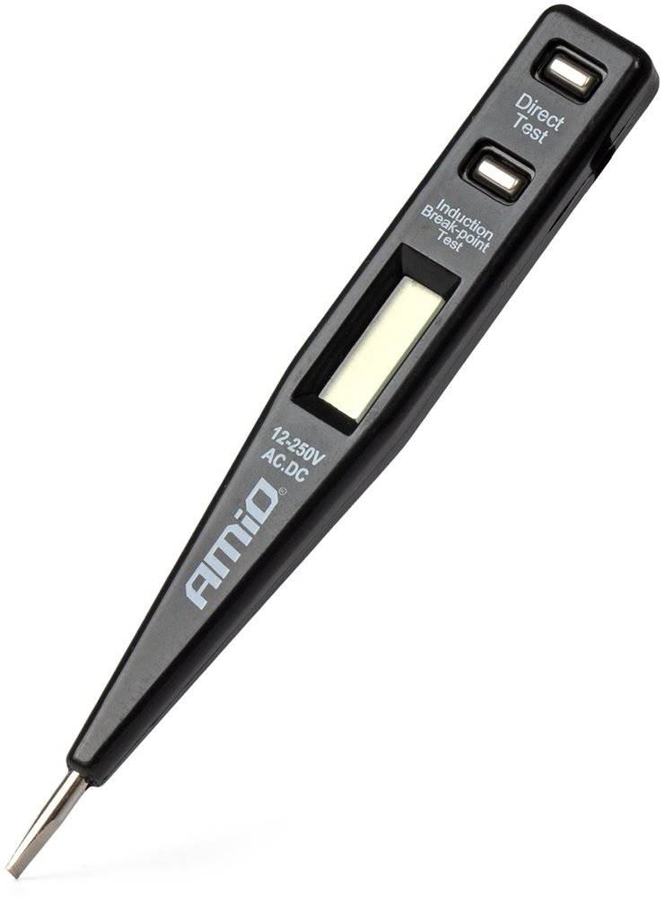 AMIO ΤΕΣΤΕΡ / ΕΛΕΓΚΤΗΣ ΤΑΣΗΣ ΡΕΥΜΑΤΟΣ ΑMIO 12-250V ΜΕ ΟΘΟΝΗ ΕΝΔΕΙΞΗΣ (03122)