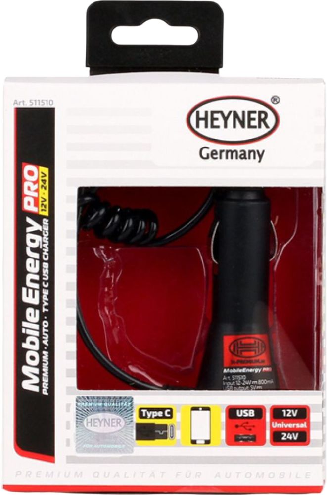 ΦΟΡΤΙΣΤΗΣ ΑΥΤΟΚΙΝΗΤΟΥ HEYNER MOBILE ENERGY PRO PREMIUM TYPE C USB CHARGER 12/24V