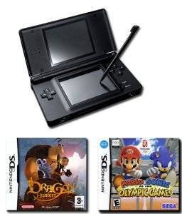 DS - CONSOLE LITE BLACK+MARIO & SONIC AT THE OLYMPIC GAMES+DRAGON HUNTERS