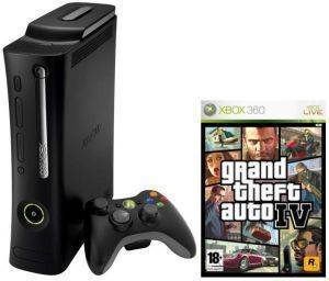 XBOX 360 CONSOLE ELITE VERSION BLACK + GTA IV