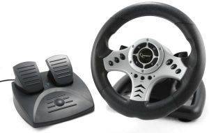  GEMBIRD WIRELESS 2.4GHZ STEERING WHEEL WITH VIBRATION -- PC