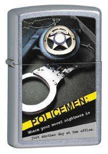 H  ZIPPO POLICE BADGE HANDCUFFS 