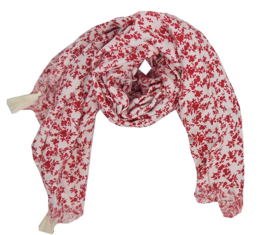 ΦΟΥΛΑΡΙ HUFTGOLD FLORAL ΚΟΚΚΙΝΟ