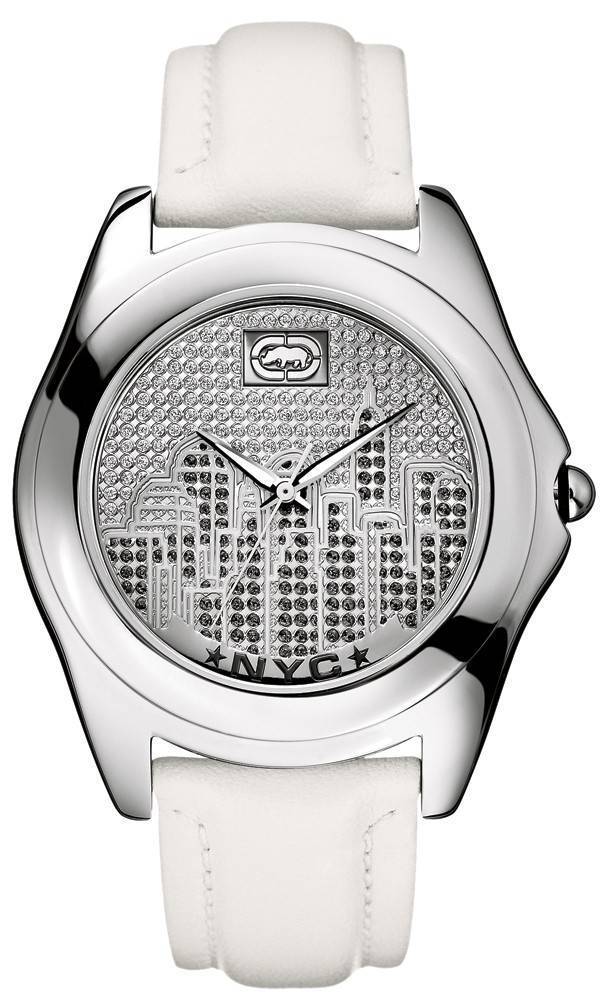 ΓΥΝΑΙΚΕΙΟ ΡΟΛΟΙ MARC ECKO THE ECKO CITY WHITE LEATHER STRAP MARC ECKO